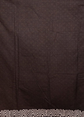 Black Chanderi Cotton Saree With Blouse Piece