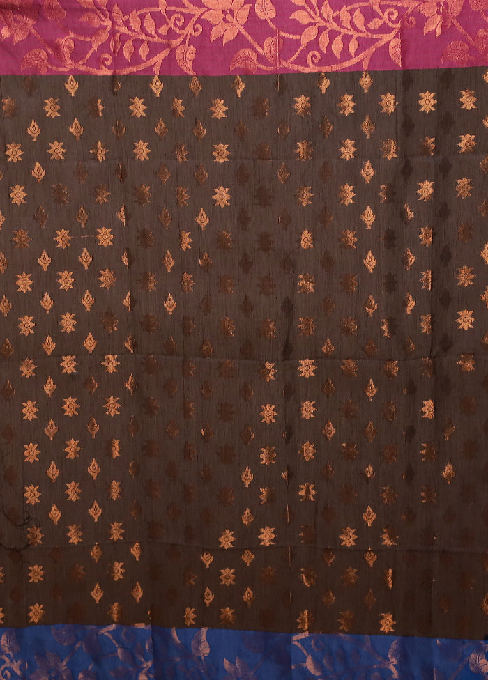 Black Cotton Saree With Blouse Piece