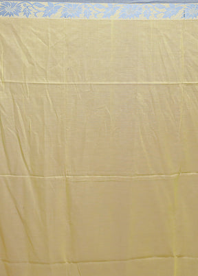 Yellow Cotton Saree With Blouse Piece