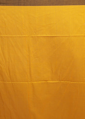 Yellow Cotton Saree With Blouse Piece