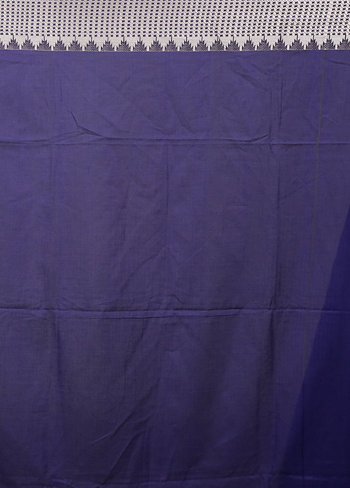 Blue Pure Cotton Saree With Blouse Piece