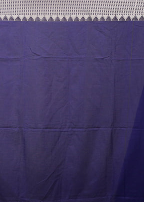 Blue Pure Cotton Saree With Blouse Piece