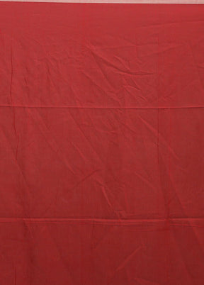 Red Cotton Saree With Blouse Piece