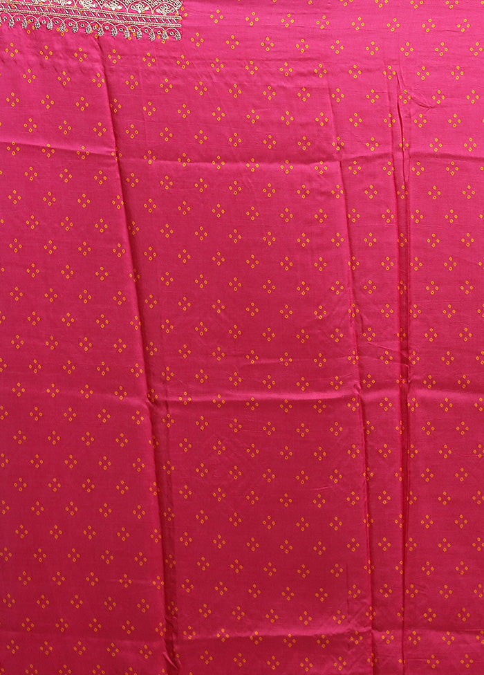 Pink Handloom Chiffon Pure Silk Saree With Blouse Piece