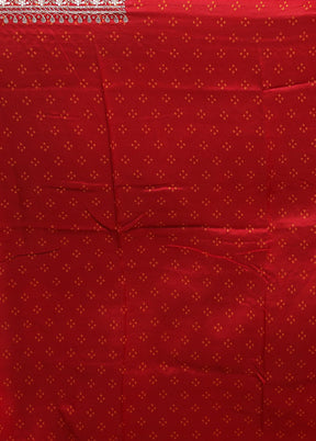 Red Handloom Chiffon Pure Silk Saree With Blouse Piece