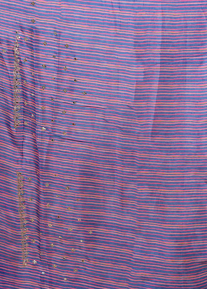 Multicolor Printed Pure Silk Saree With Blouse Piece