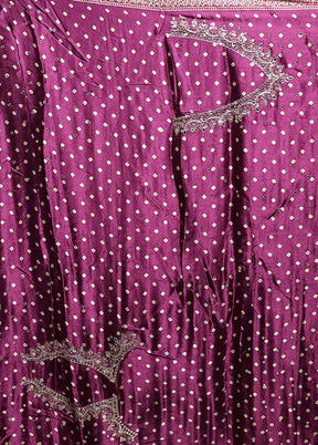 Purple Handloom Chiffon Pure Silk Saree With Blouse Piece