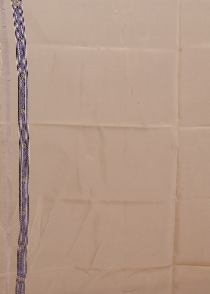 Cream Kora Silk Saree With Blouse Piece