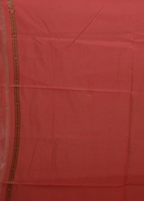 Red Kora Silk Saree With Blouse Piece