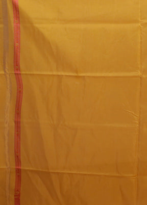 Yellow Kora Silk Saree With Blouse Piece