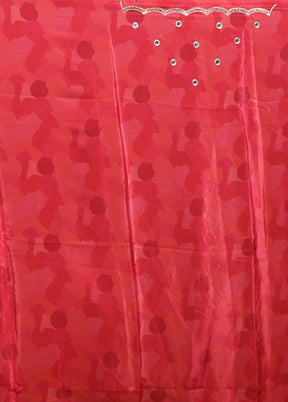 Pink Printed Pure Silk Saree Without Blouse Piece
