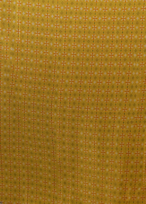 Yellow Printed Pure Silk Saree Without Blouse Piece