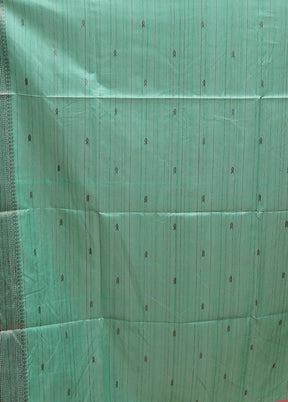 Green Tussar Silk Saree With Blouse Piece