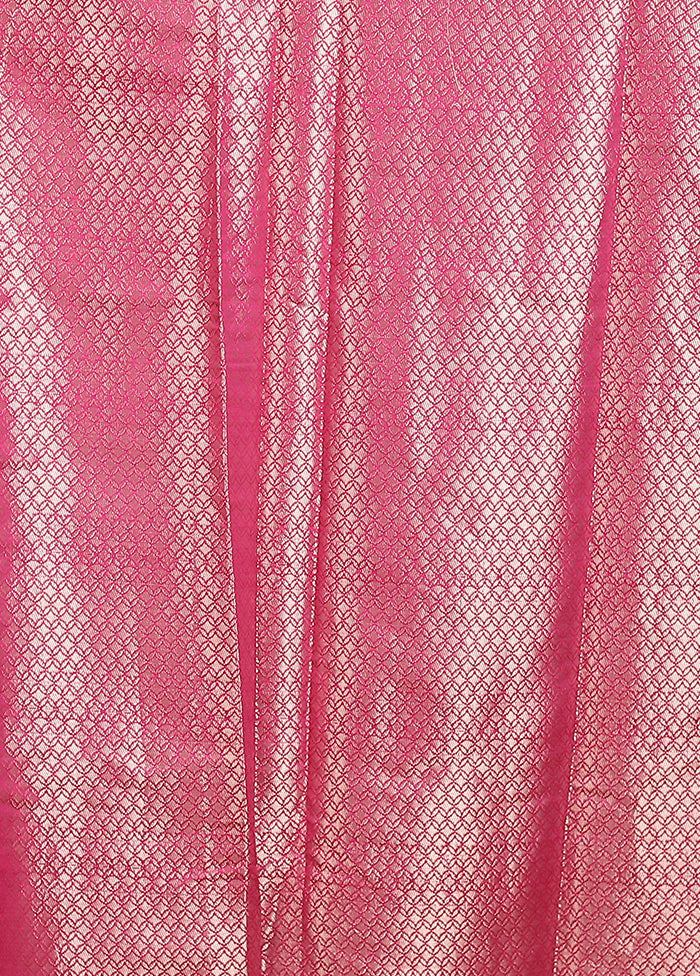Pink Dupion Silk Saree With Blouse Piece