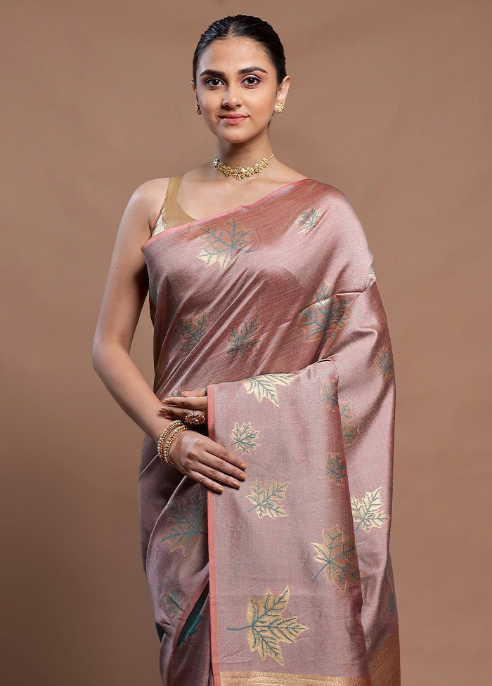 Purple Tussar Silk Saree With Blouse Piece