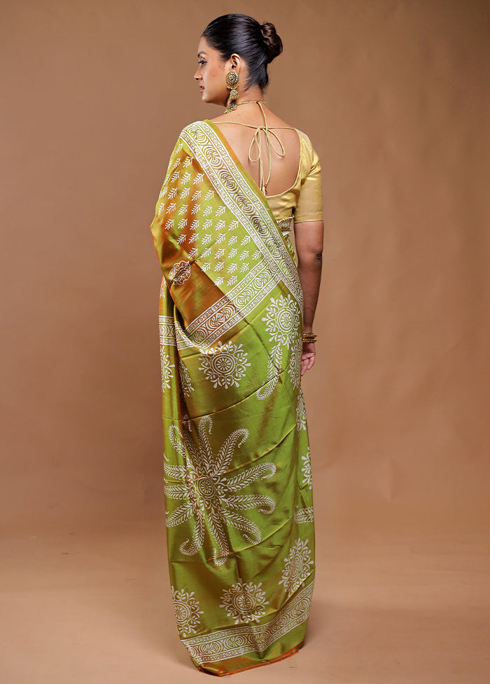 Green Pure Bishnupuri Silk Saree With Blouse Piece