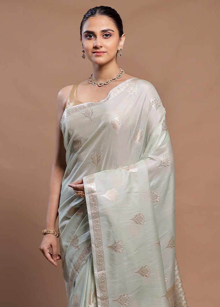 Green Dupion Silk Saree With Blouse Piece