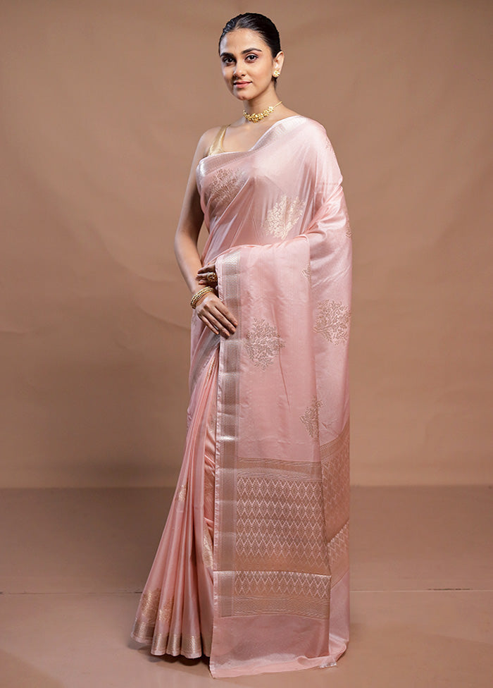 Pink Dupion Silk Saree With Blouse Piece