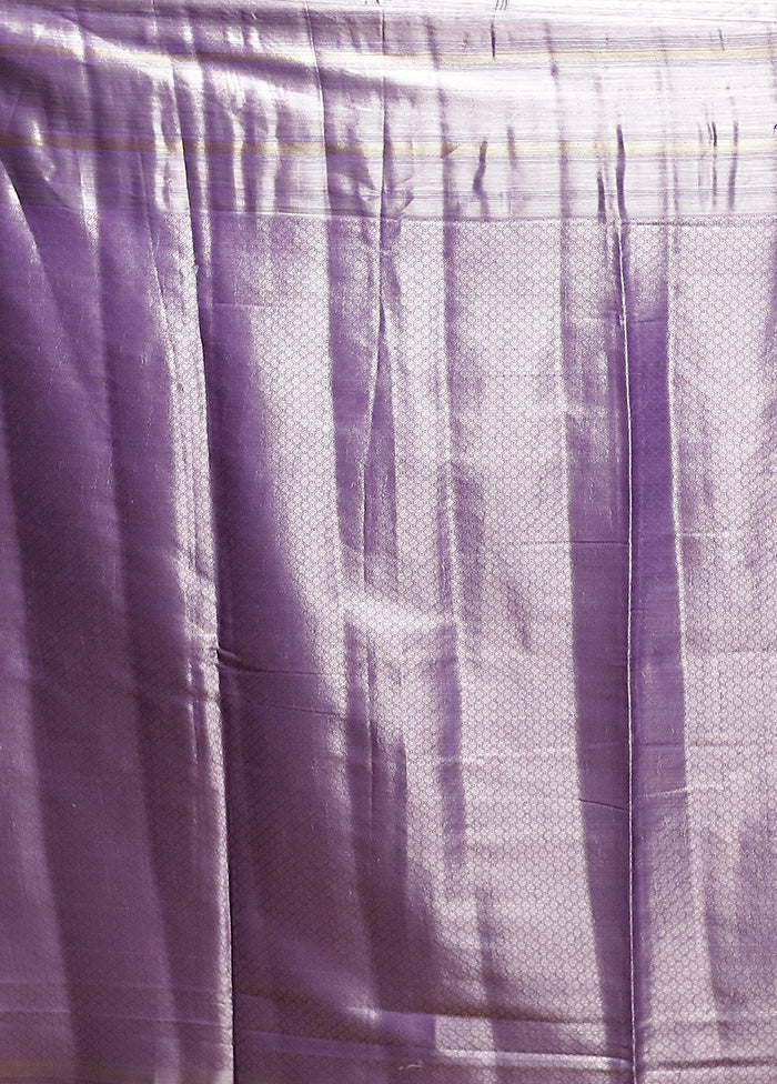 Purple Dupion Silk Saree With Blouse Piece