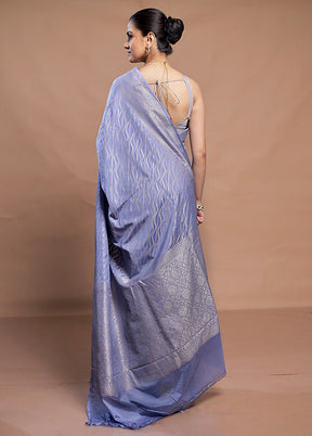 Blue Georgette Saree With Blouse Piece