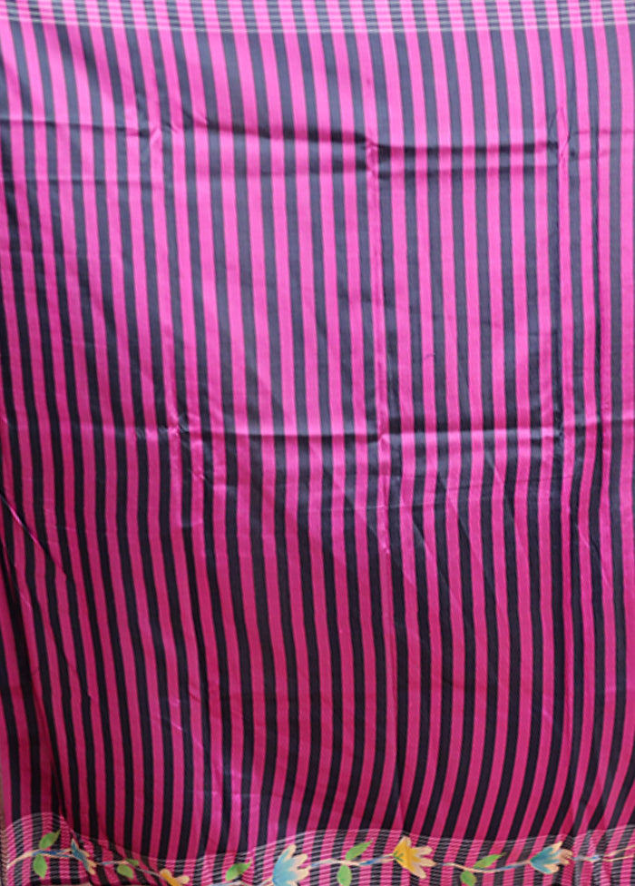 Pink Handloom Printed Pure Silk Saree Without Blouse Piece
