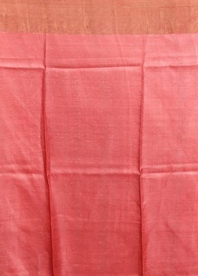 Cream Tussar Silk Saree With Blouse Piece