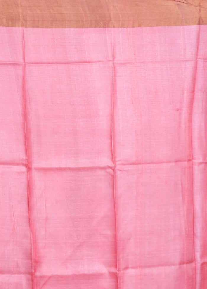 Cream Tussar Silk Saree With Blouse Piece