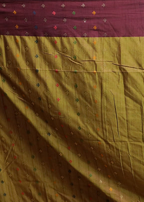 Green Dupion Silk Saree With Blouse Piece