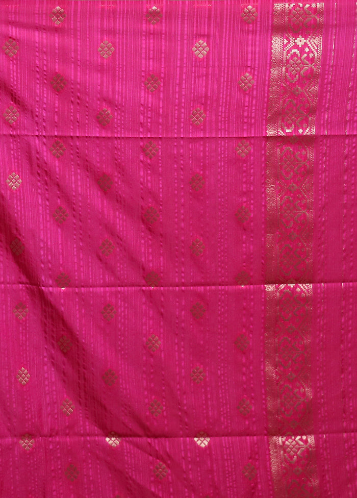 Pink Dupion Silk Saree With Blouse Piece