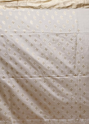 Cream Dupion Silk Saree With Blouse Piece