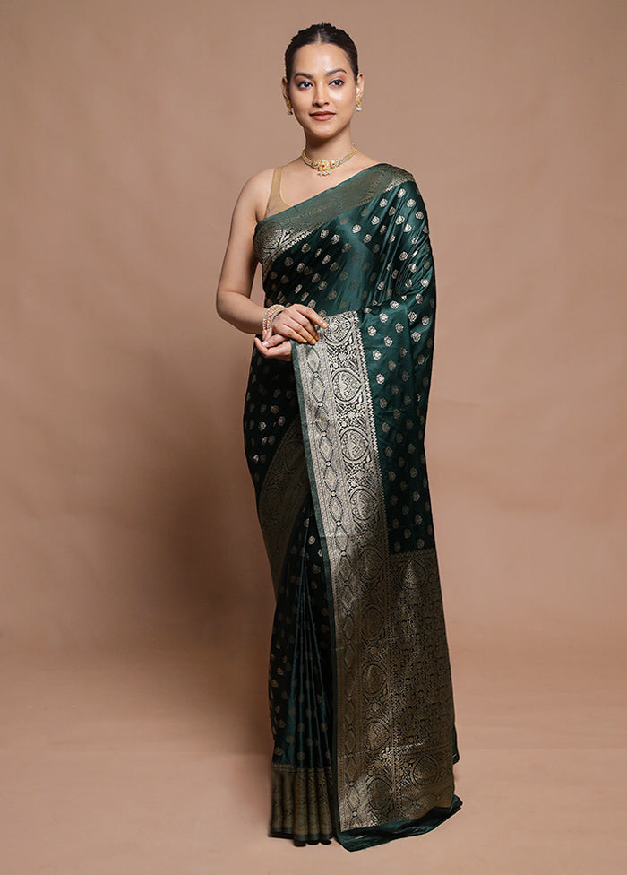 Green Dupion Silk Saree With Blouse Piece