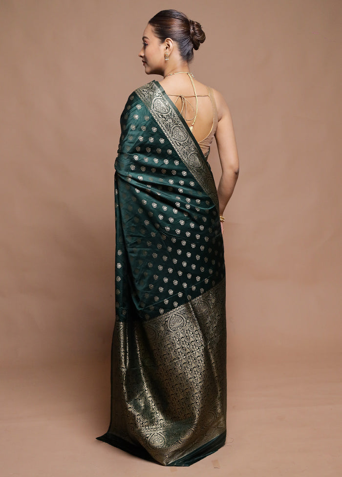 Green Dupion Silk Saree With Blouse Piece