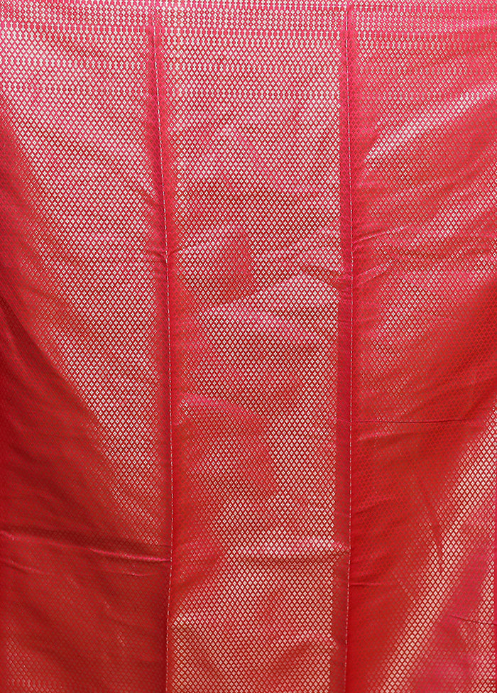 Pink Kora Silk Saree With Blouse Piece