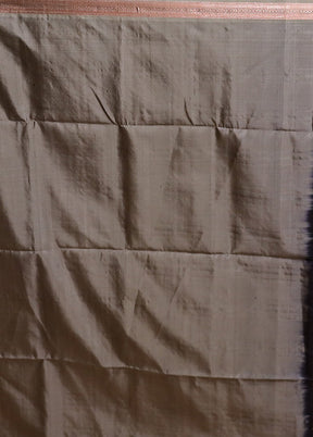 Black Handloom Kanchipuram Pure Silk Saree With Blouse Piece