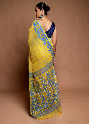 Yellow Tant Jamdani Saree Without Blouse Piece
