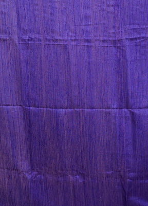 Blue Handloom Matka Pure Silk Saree With Blouse Piece