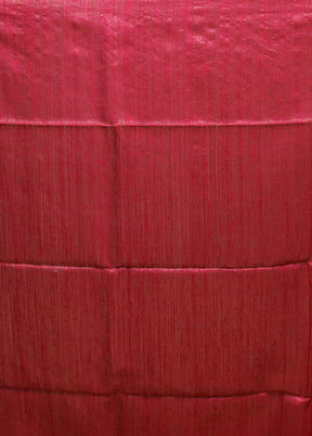 Red Handloom Matka Pure Silk Saree With Blouse Piece
