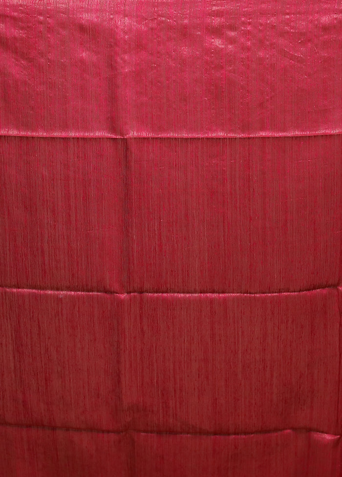 Red Handloom Matka Pure Silk Saree With Blouse Piece