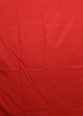 Red Dupion Silk Saree With Blouse Piece