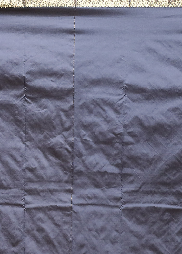 Grey Kanjivaram Silk Saree With Blouse Piece