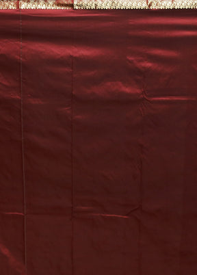 Maroon Kanjivaram Silk Saree With Blouse Piece