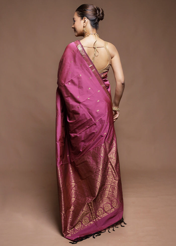 Pink Kanjivaram Silk Saree With Blouse Piece