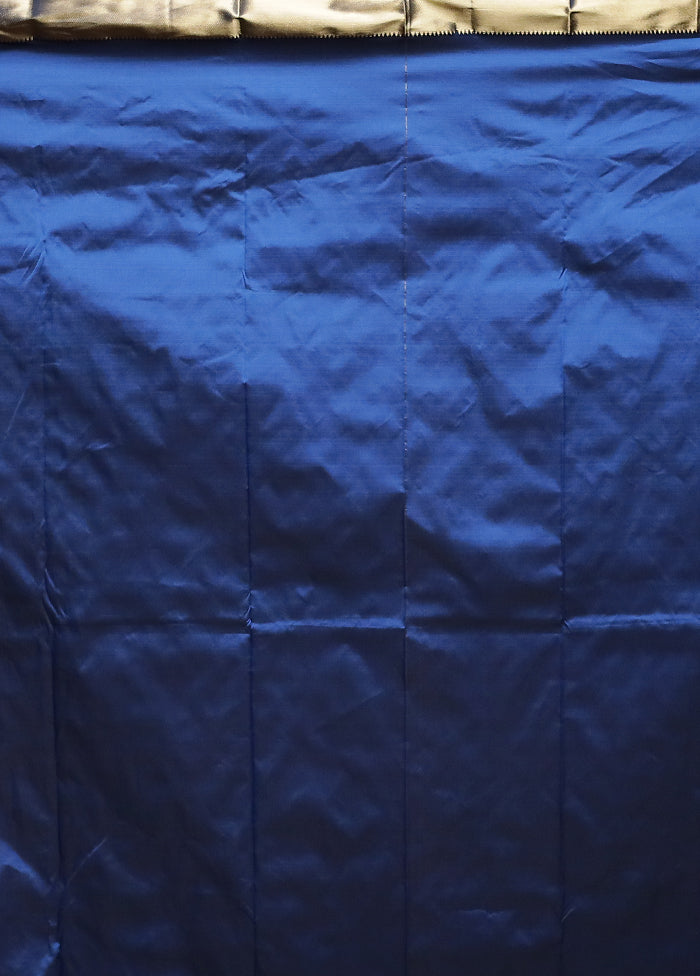 Blue Kanjivaram Silk Saree With Blouse Piece