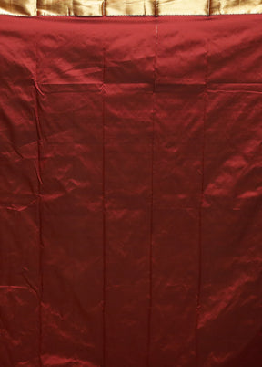 Maroon Kanjivaram Silk Saree With Blouse Piece