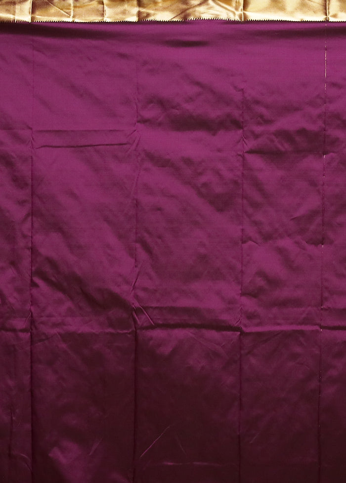 Purple Kanjivaram Silk Saree With Blouse Piece