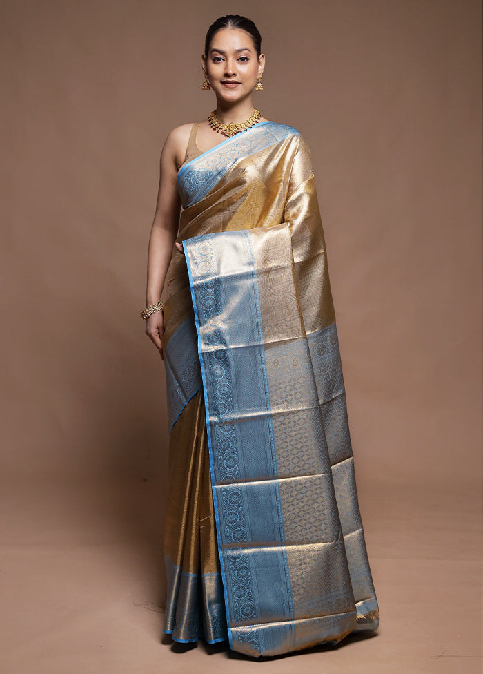 Gold Tissue Silk Saree With Blouse Piece