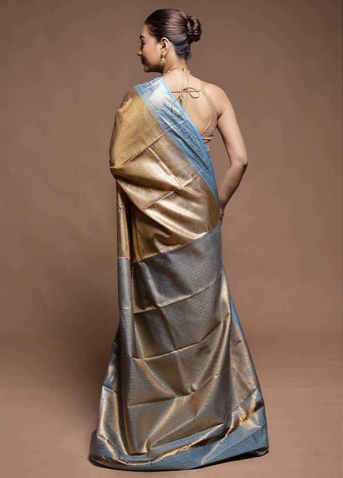 Gold Tissue Silk Saree With Blouse Piece