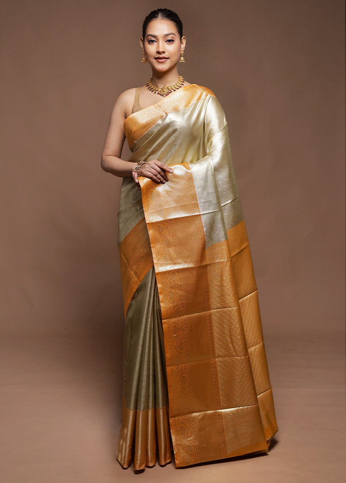 Gold Tissue Silk Saree With Blouse Piece