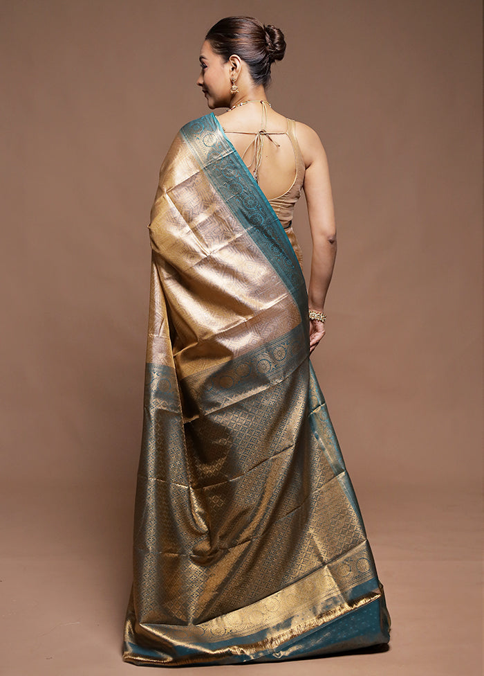 Gold Tissue Silk Saree With Blouse Piece