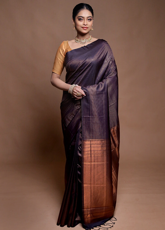 Blue Dupion Silk Saree With Blouse Piece